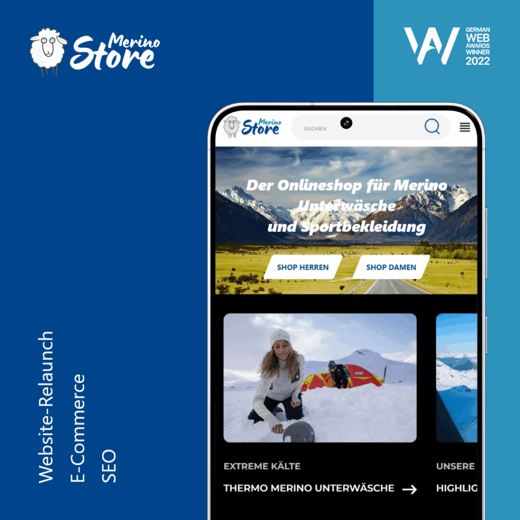 Merino-Store UG Webdesign Mockup