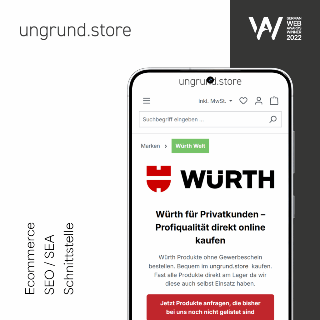 Ungrund.store Webdesign